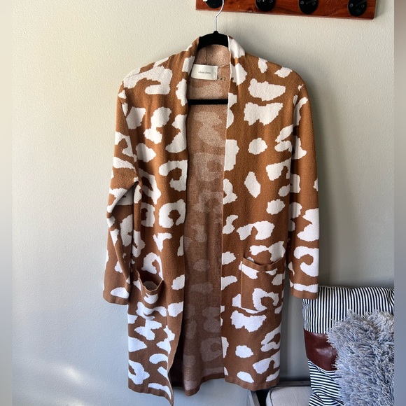 Animal Print Open Front Cardigan Small - Picture 2 of 11